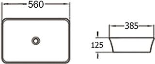 Раковина накладная SantiLine SL-1009 56см белый